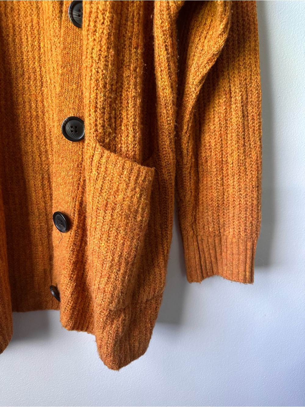 American Eagle Orange Textured Knit Cardigan - Picture 6 of 8
